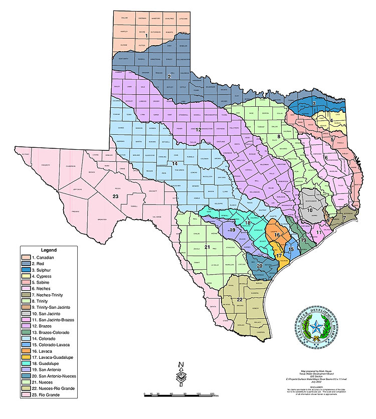 Texas River Basins Map